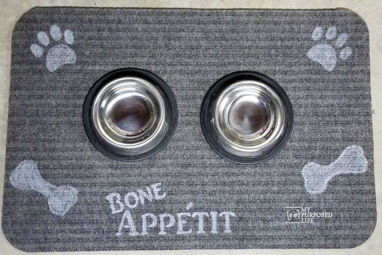Dollar Store Welcome Mat Dog Bowl Mat