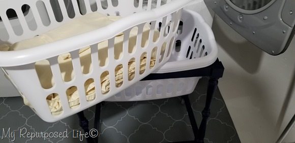 folded clothes diy laundry cart