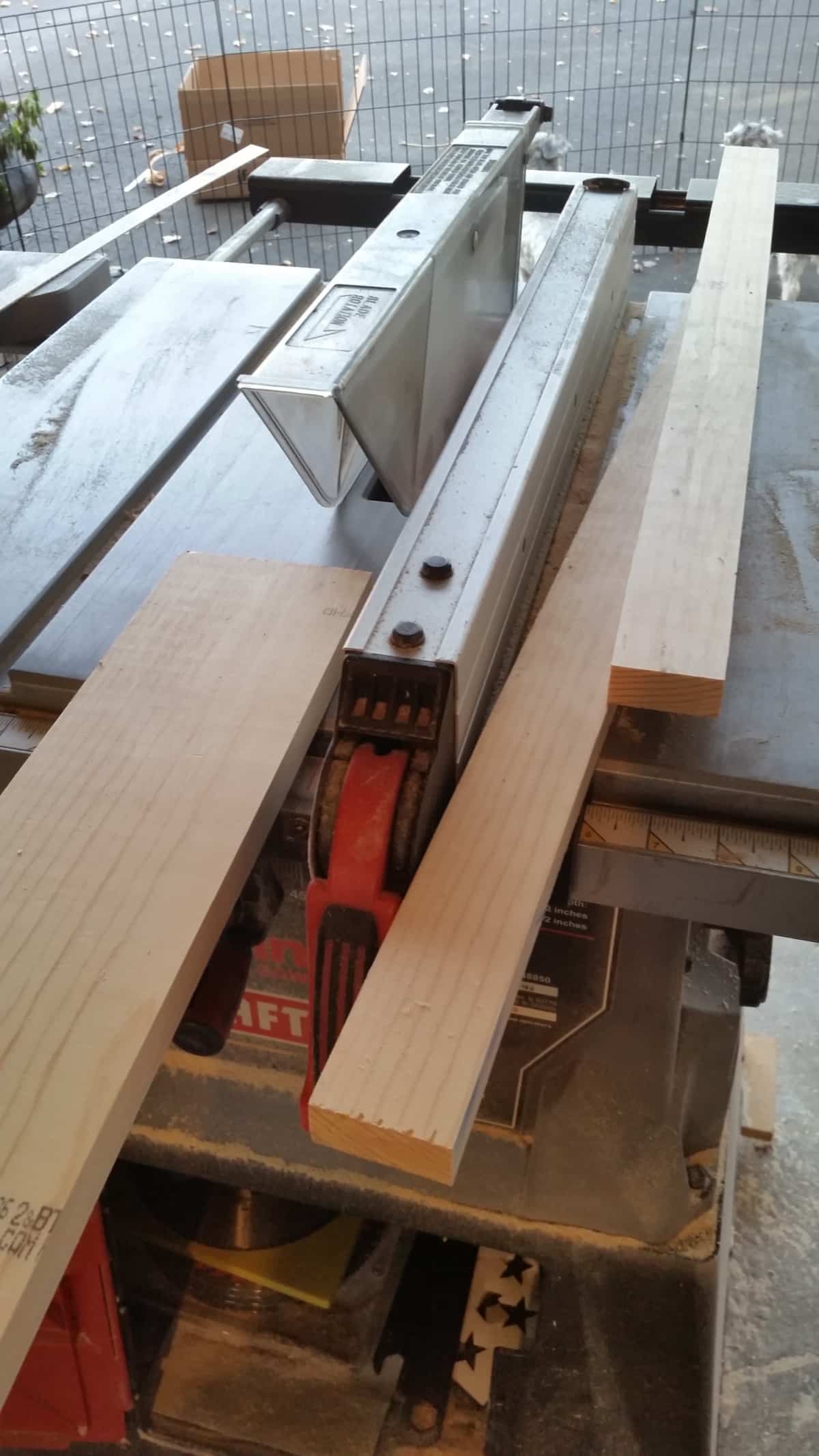 rip 1 by 4's to size