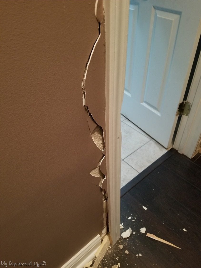 use caution removing old door trim