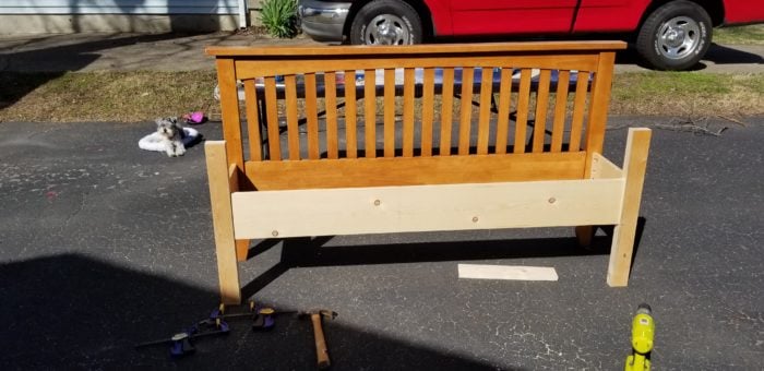 base of mission style headboard bench