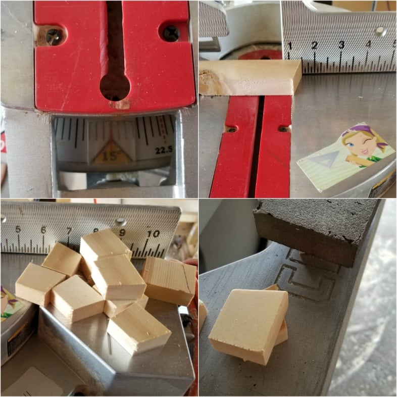 collage image showing steps to make small wooden easels