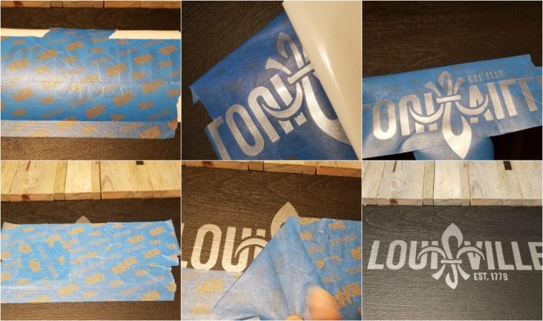 how to apply vinyl with painters tape