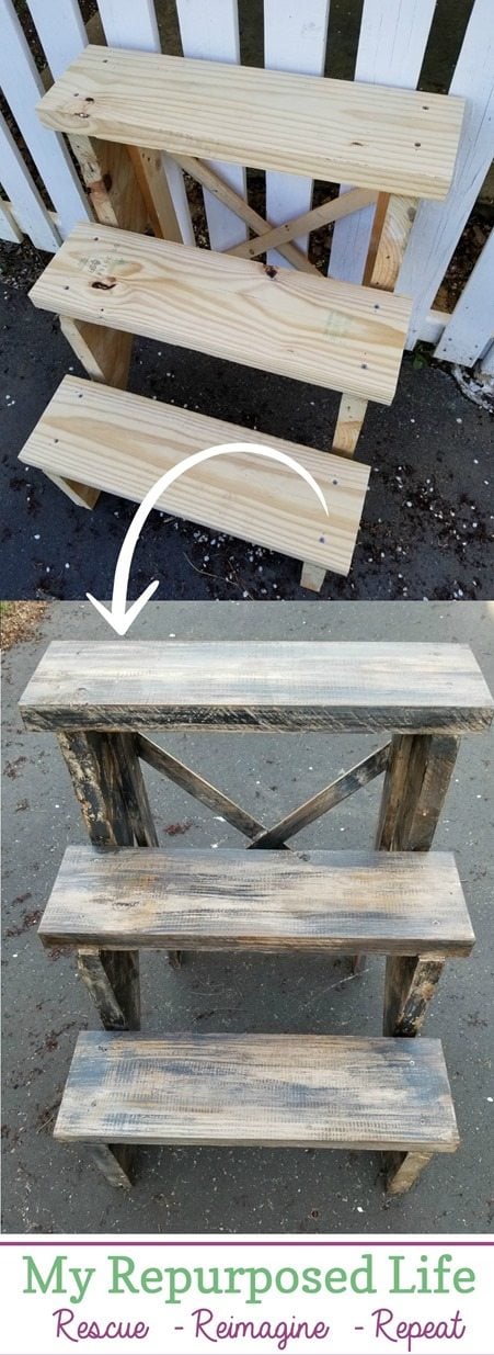 how to do a layered paint aged lumber look MyRepurposedLife.com