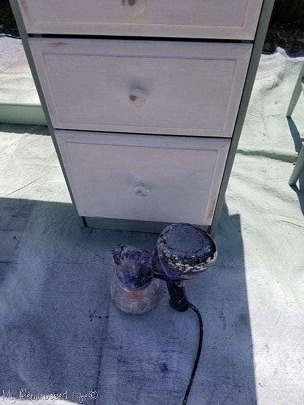 how to paint desk drawers with a hvlp paint sprayer