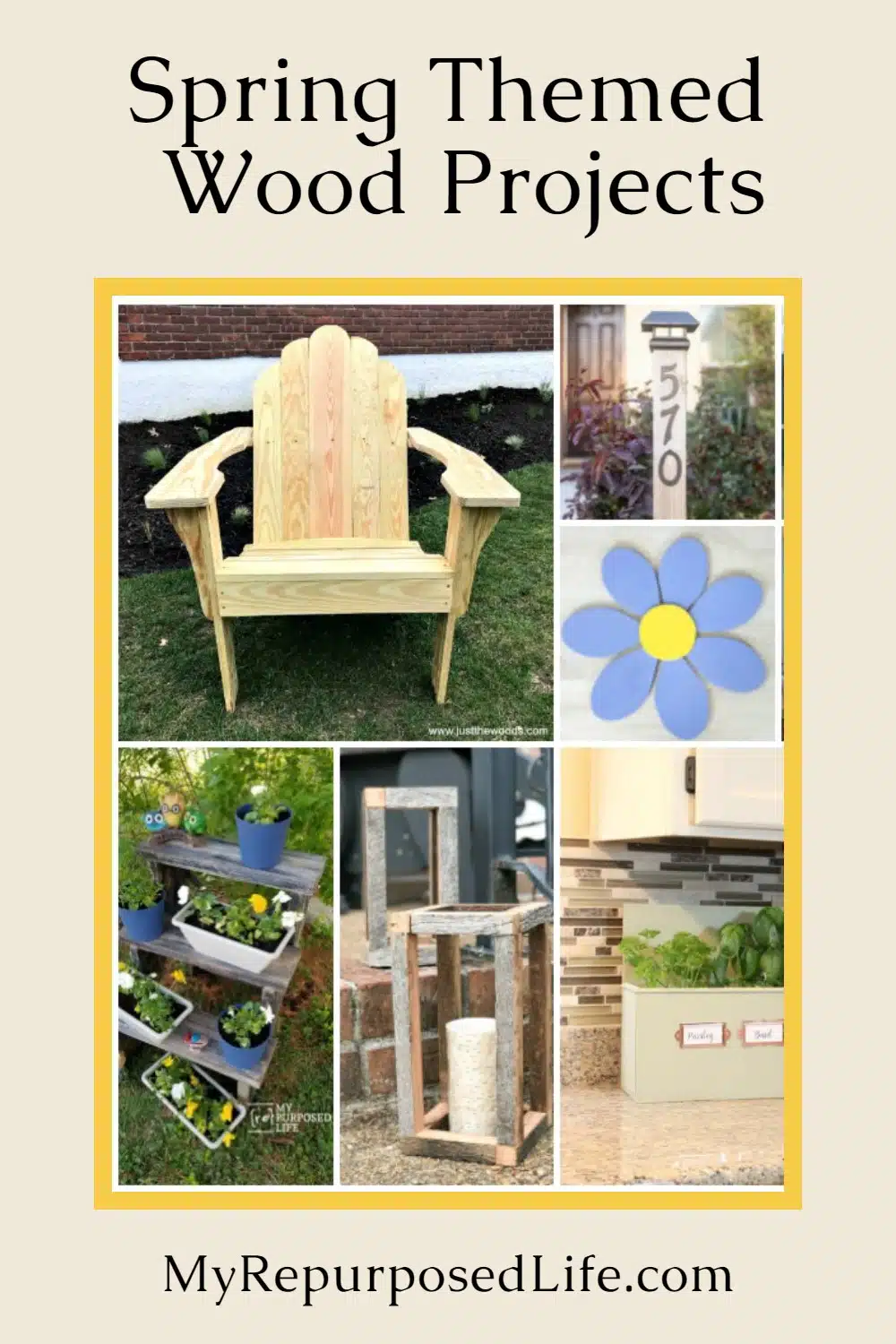 This collection of spring themed wood projects will inspire you to DIY. These projects have tutorials and many can be made in an afternoon. #MyRepurposedLife via @repurposedlife