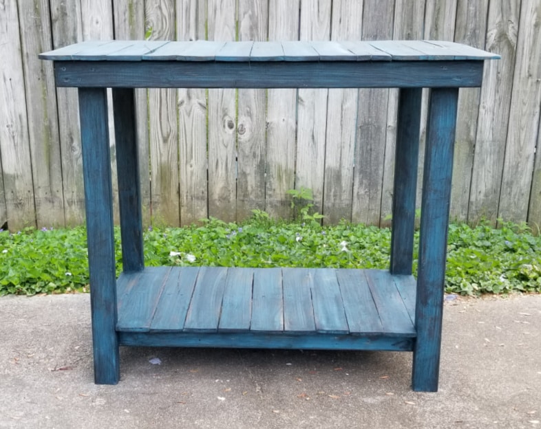 pallet top table coffee bar station