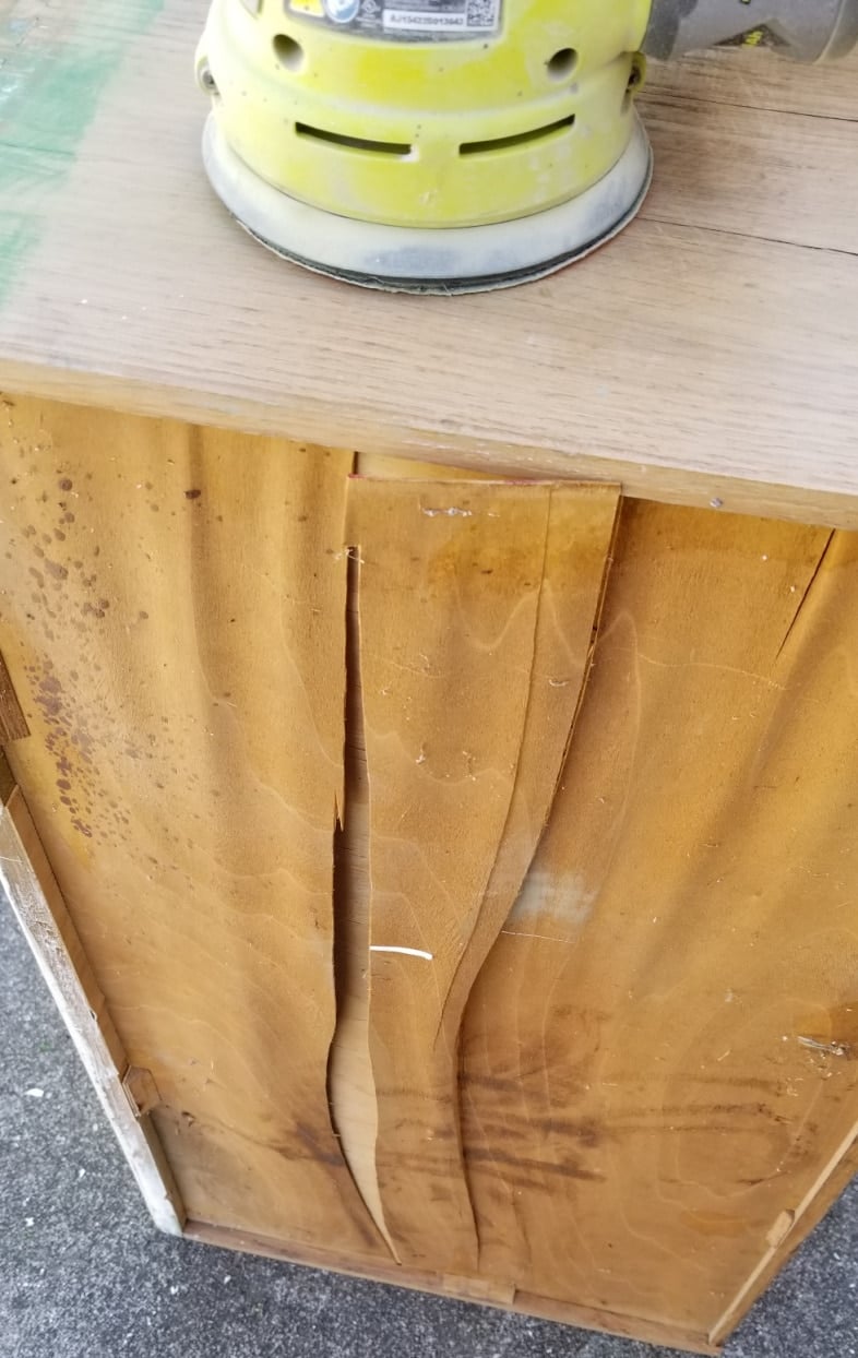 remove veneer from drawer bottom