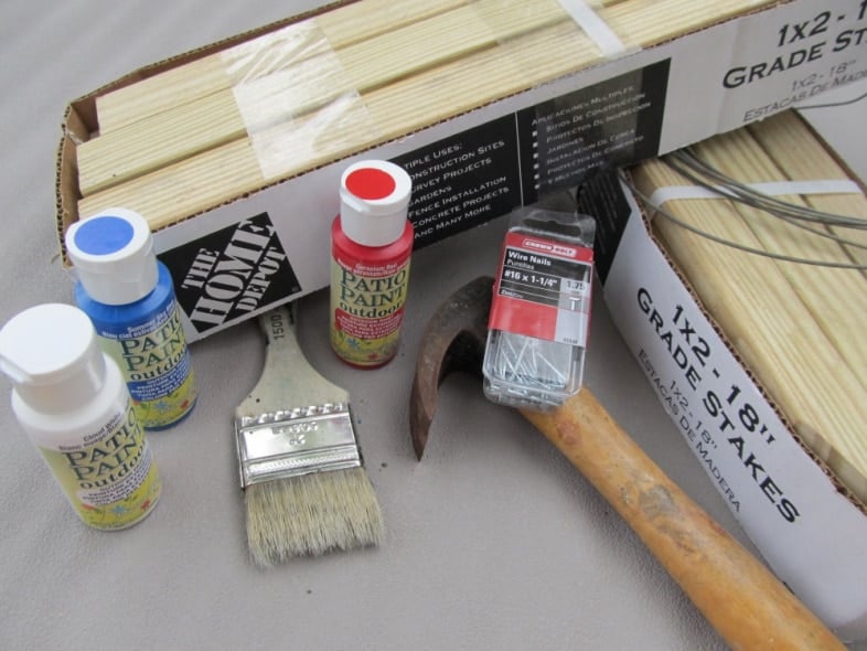 supplies for small american wooden flag