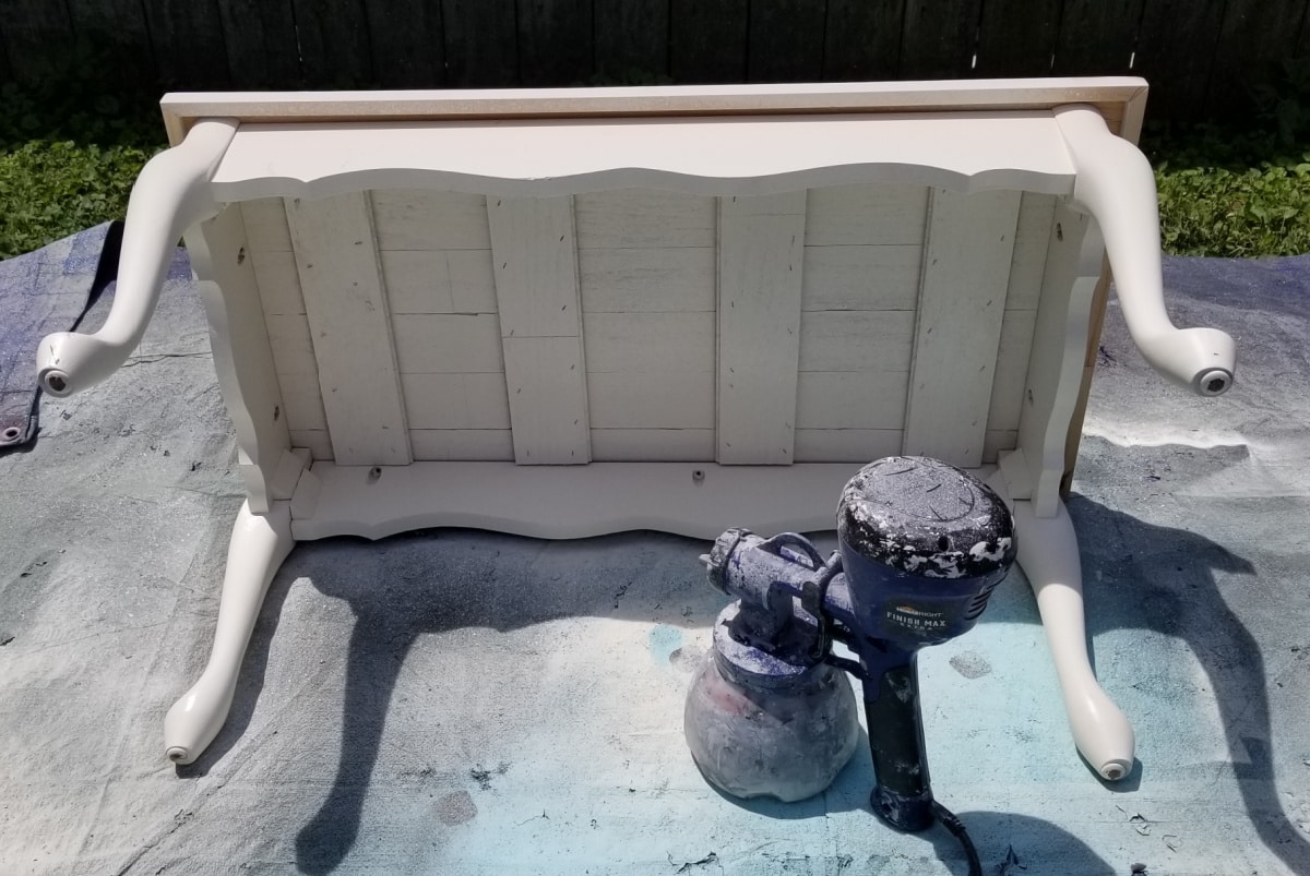 paint underneath of coffee table