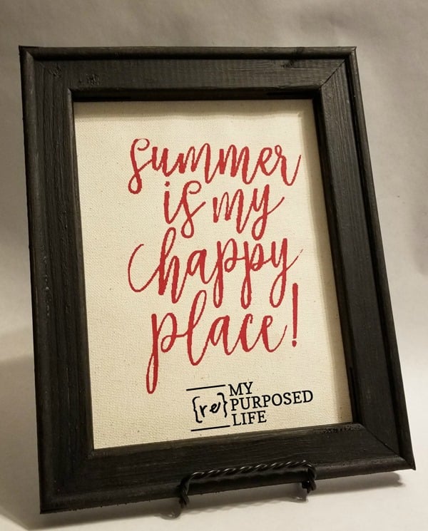 summer is my happy place chalk couture transfer reverse canvas MyRepurposedLife.com