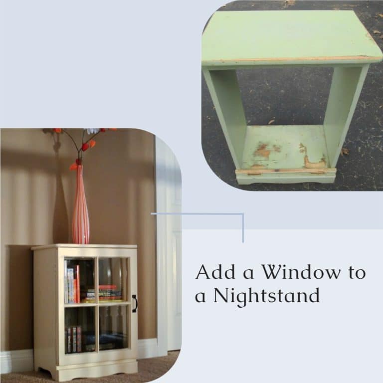 Upcycled Nightstand with Repurposed Window (door)