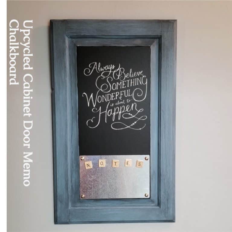Upcycled Cabinet Door Chalkboard With Magnetic Memo Board