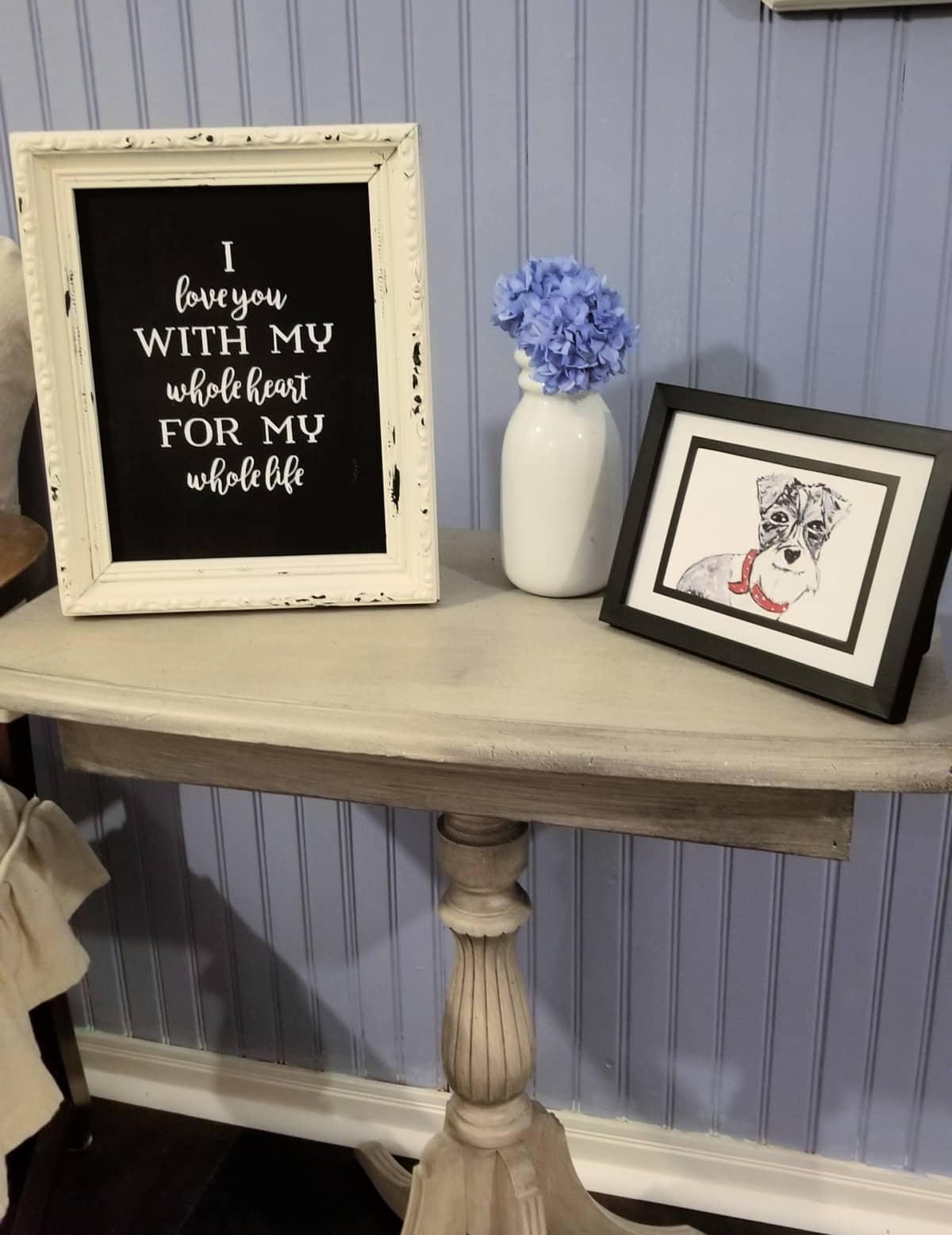 chippy chalkboard frame I love you with my whole heart