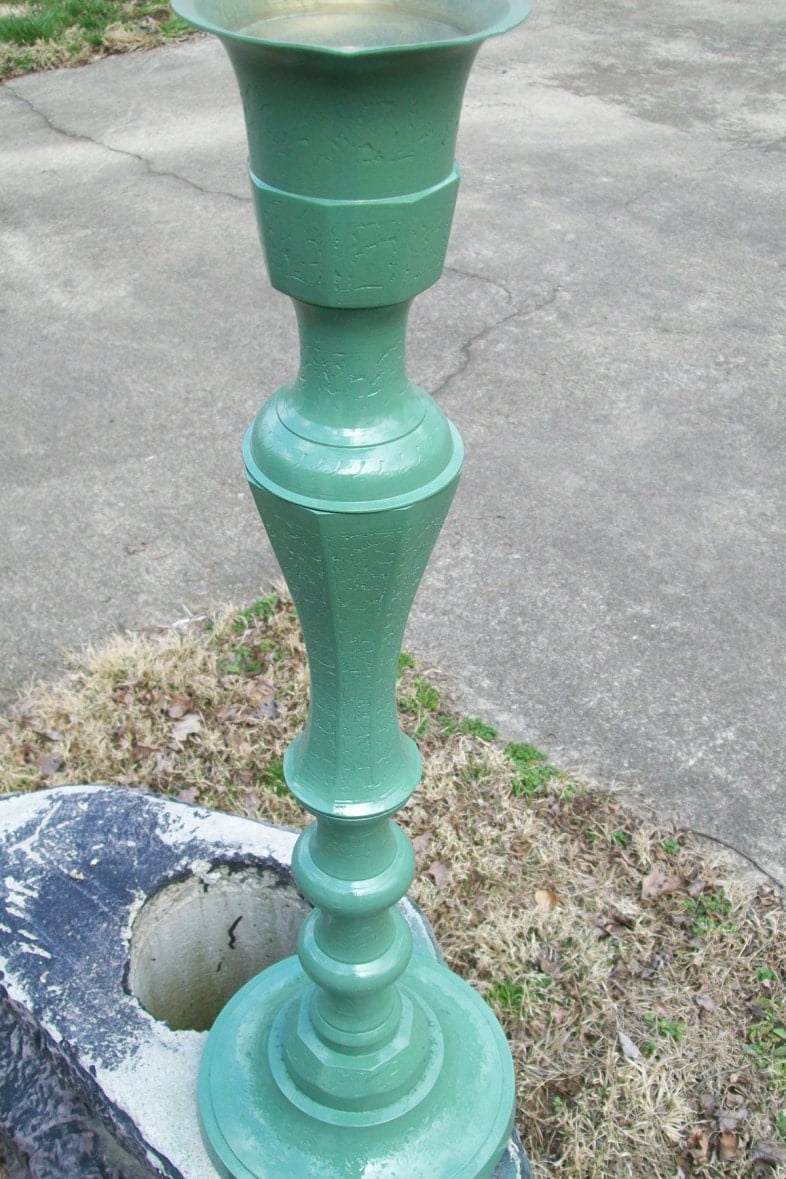 green DIY candlestick