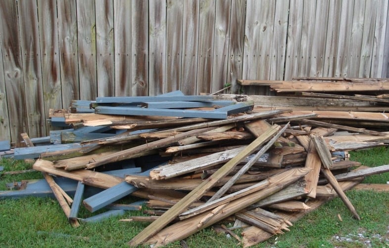 reclaimed blue deck wood