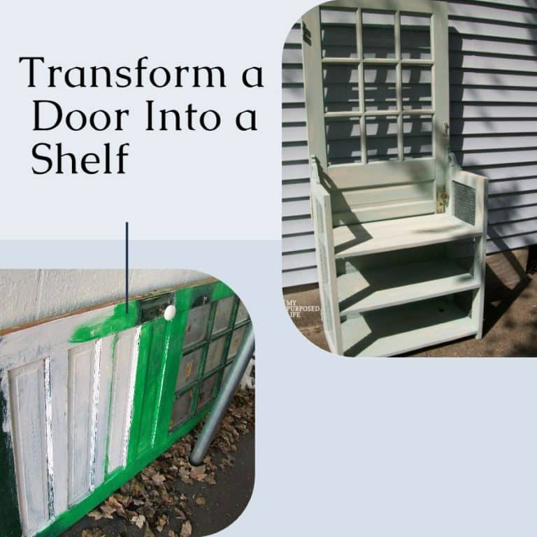 Repurposed Door into Bookshelf