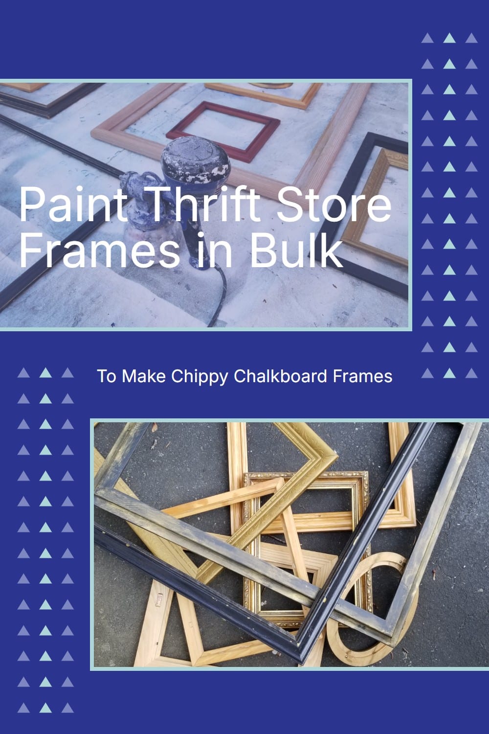 using a paint sprayer to paint thrift store frames in bulk via @repurposedlife