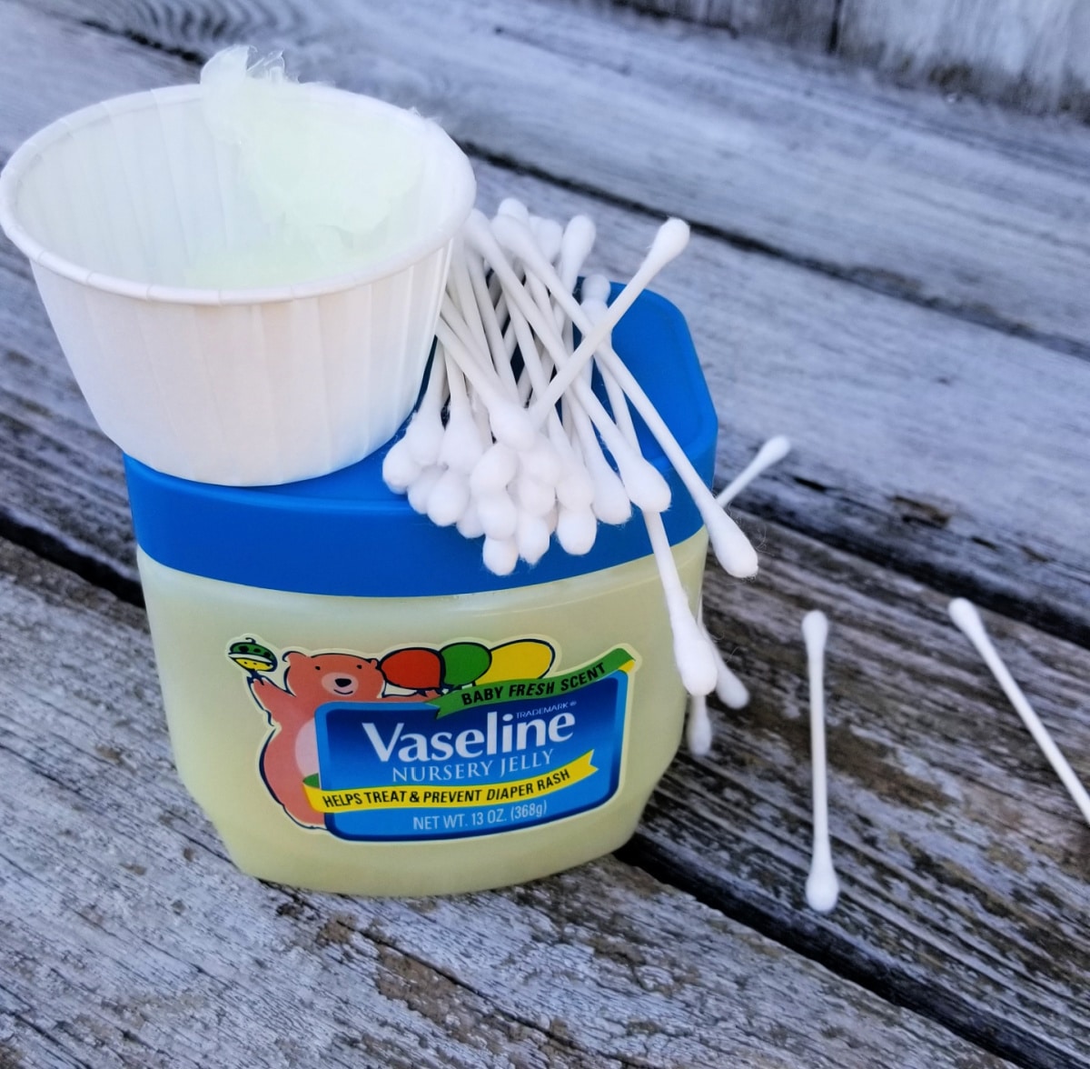 vaseline and q-tips