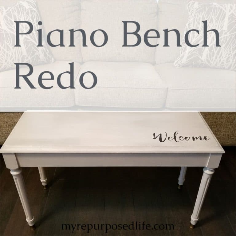 Piano Bench Redo with Paint and Glaze