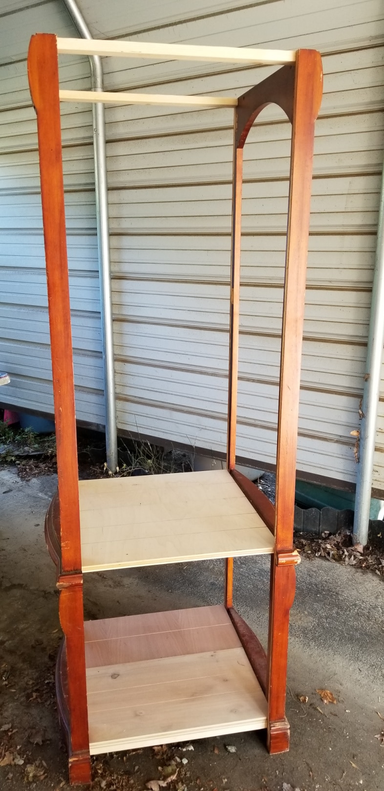armoire doors with shelves but no sides