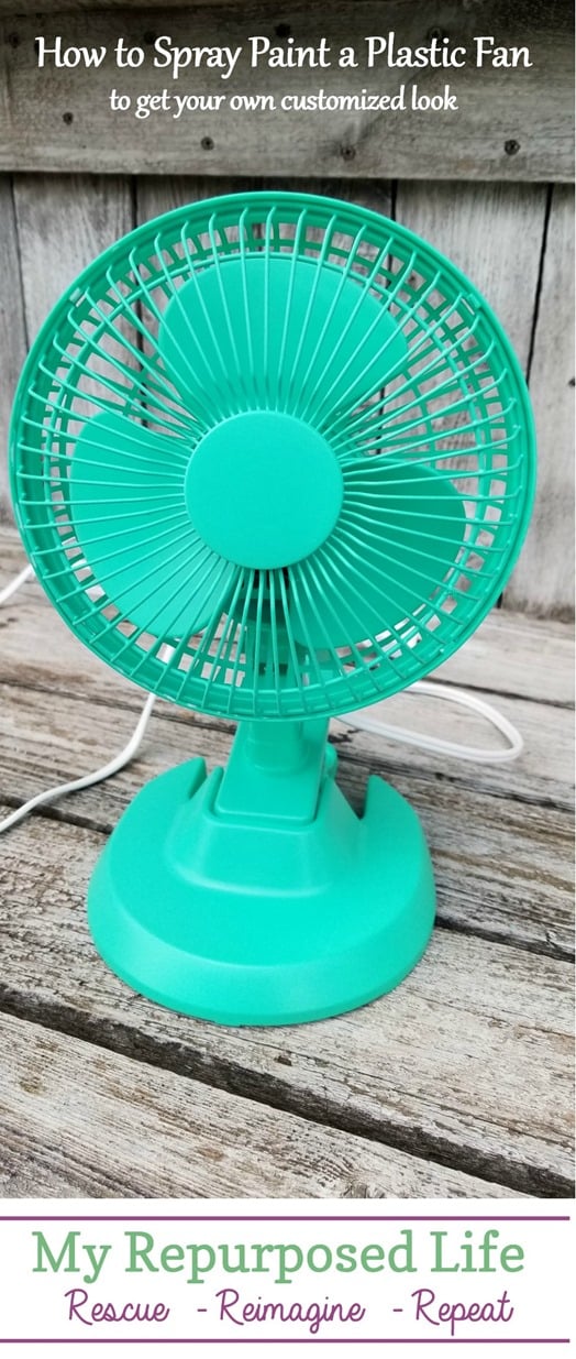 get your own custom color fan by using spray paint MyRepurposedLife
