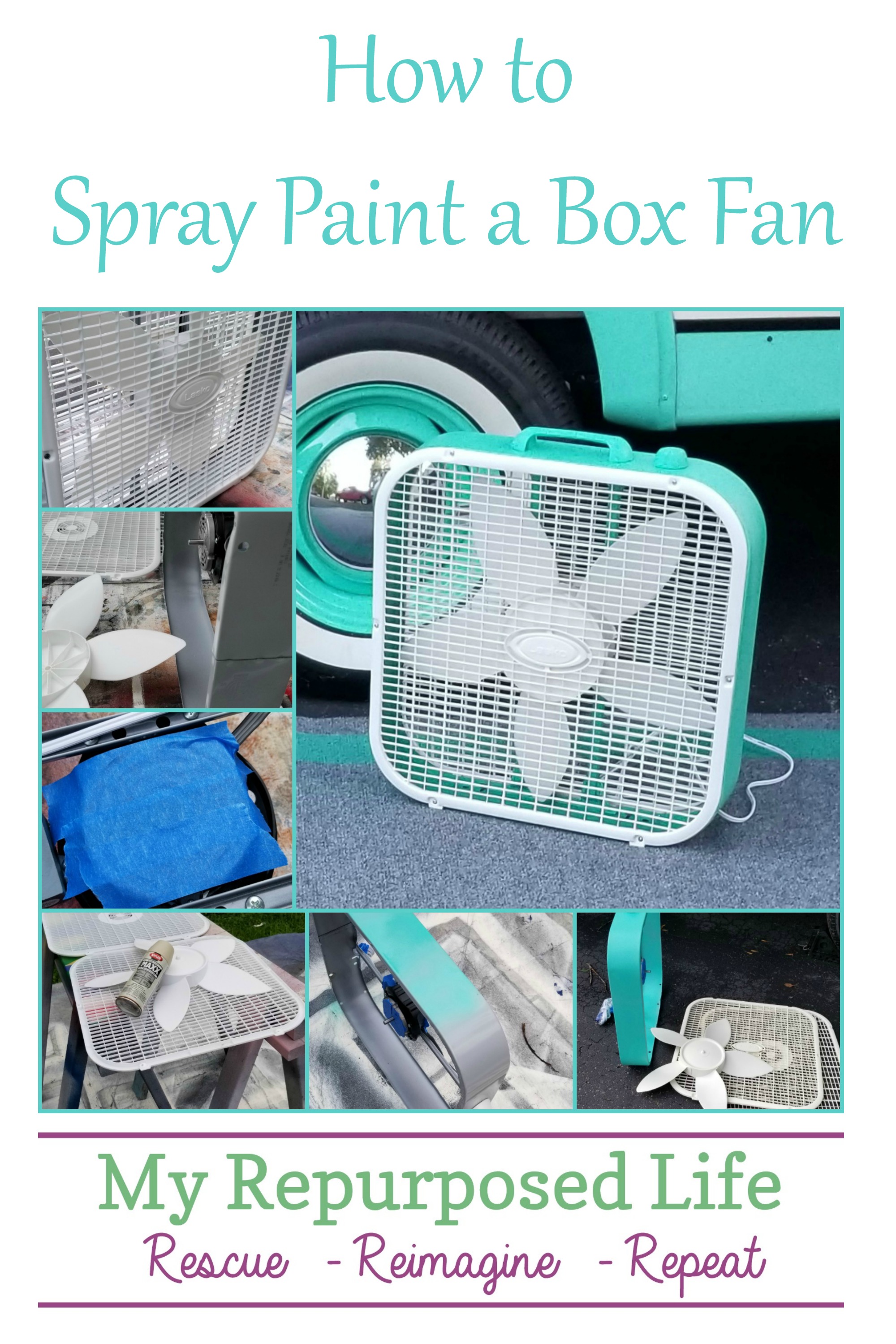 Customized Plastic Fan Easy Spray Paint Project My Repurposed Life®