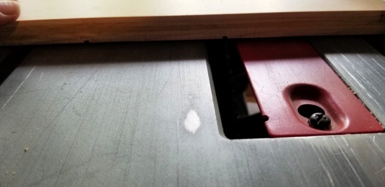 plywood on table saw