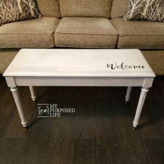 repurposed furniture makeover painted piano bench MyRepurposedLife