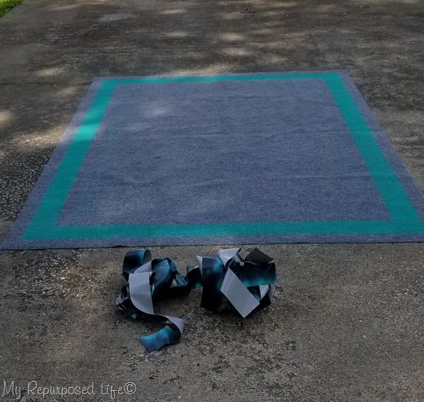 Spray Painted Outdoor Rug For Camper Or, How To Paint An Outdoor Rug