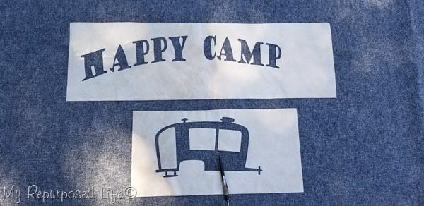 weed contact paper stencil Happy Camper