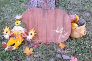 Hello Fall Rustic Pumpkin Sign