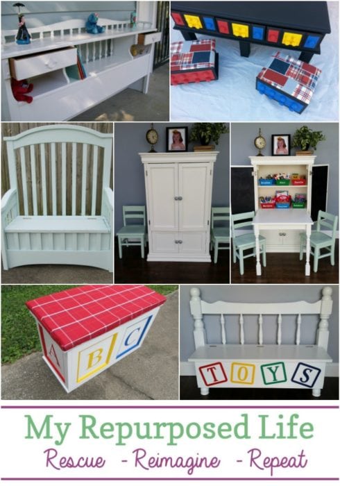 kids organization ideas using repurposed furniture items MyRepurposedLife