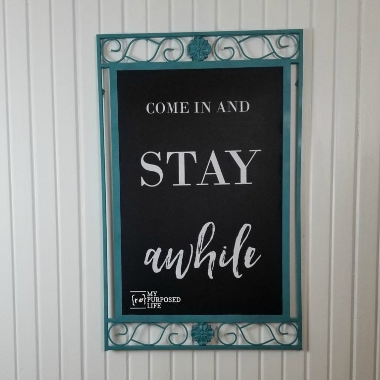 Turquoise Mirror Frame Chalkboard