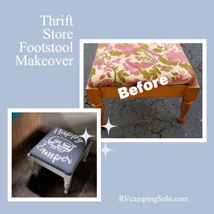 Small Footstool Makeover For Camper