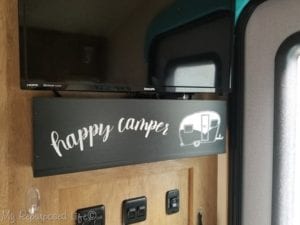 Wooden Valance Box to hide Cord Clutter in the Camper