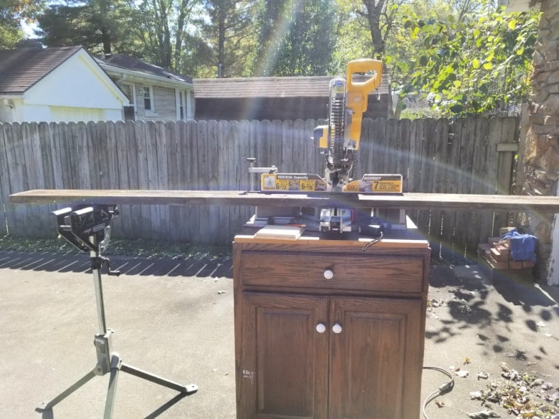 cut 2x8 on miter saw