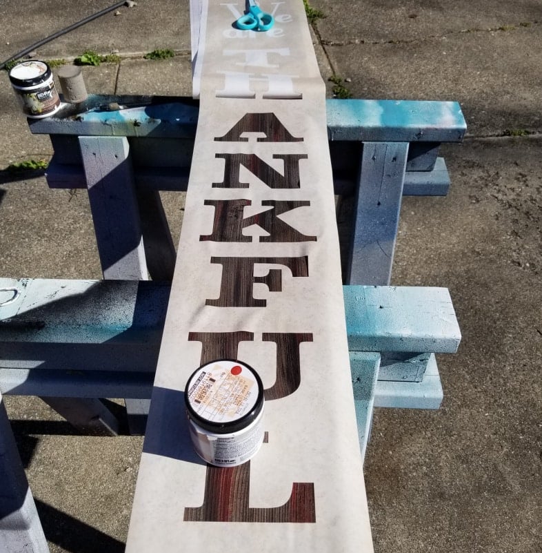 thankful sign contact paper stencil