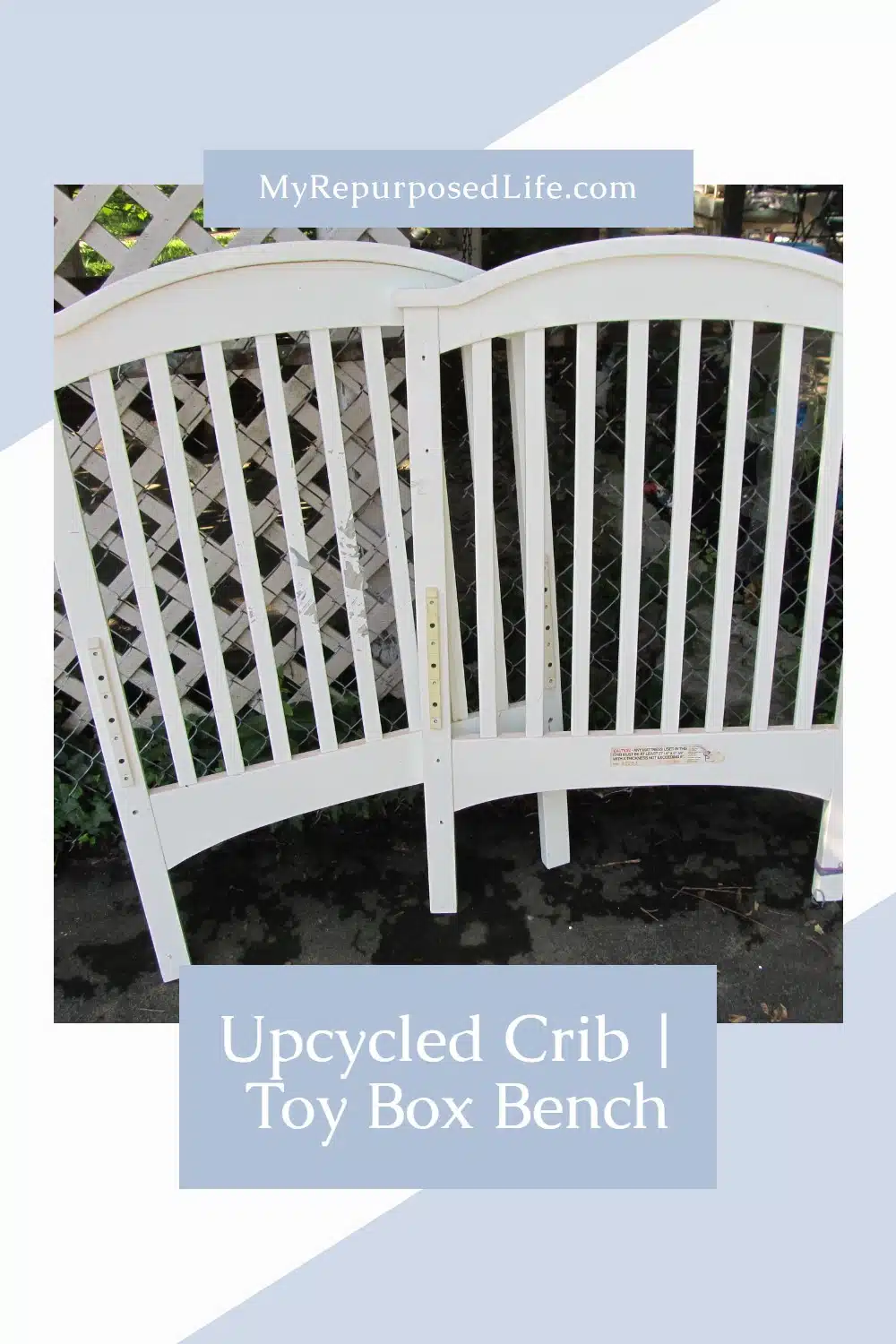 How to do an upcycle crib project that will reuse the crib your toddler has outgrown to make a new and useful toy box. via @repurposedlife