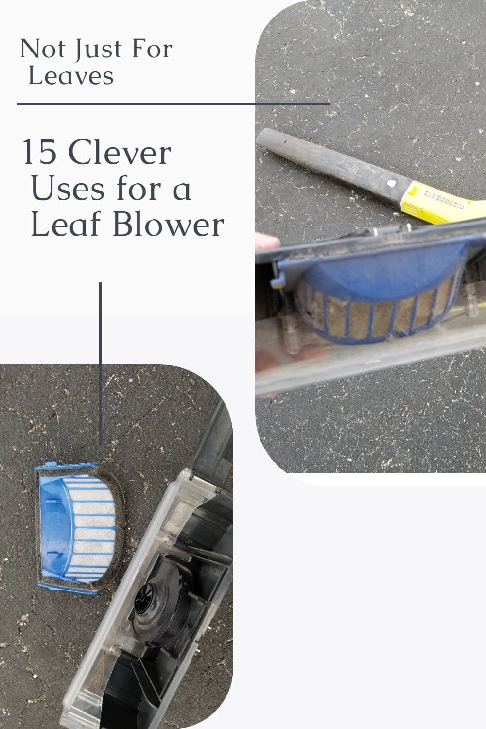 I love my battery operated leaf blower! In fact I have two. I keep one at home and the other lives in the camper. Leaf blowers, not just for leaves! See all my clever uses for leaf blowers in this fun article about all the ways to use a leaf blower. #MyRepurposedLife via @repurposedlife