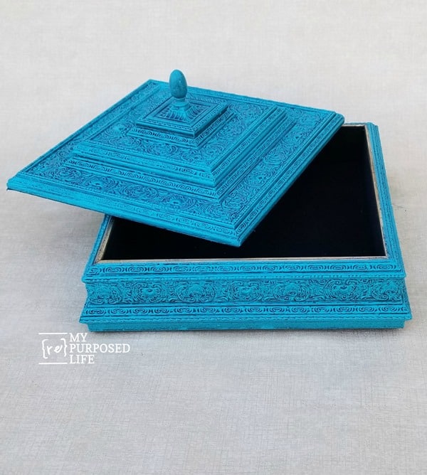 glazed blue large trinket box MyRepurposedLife