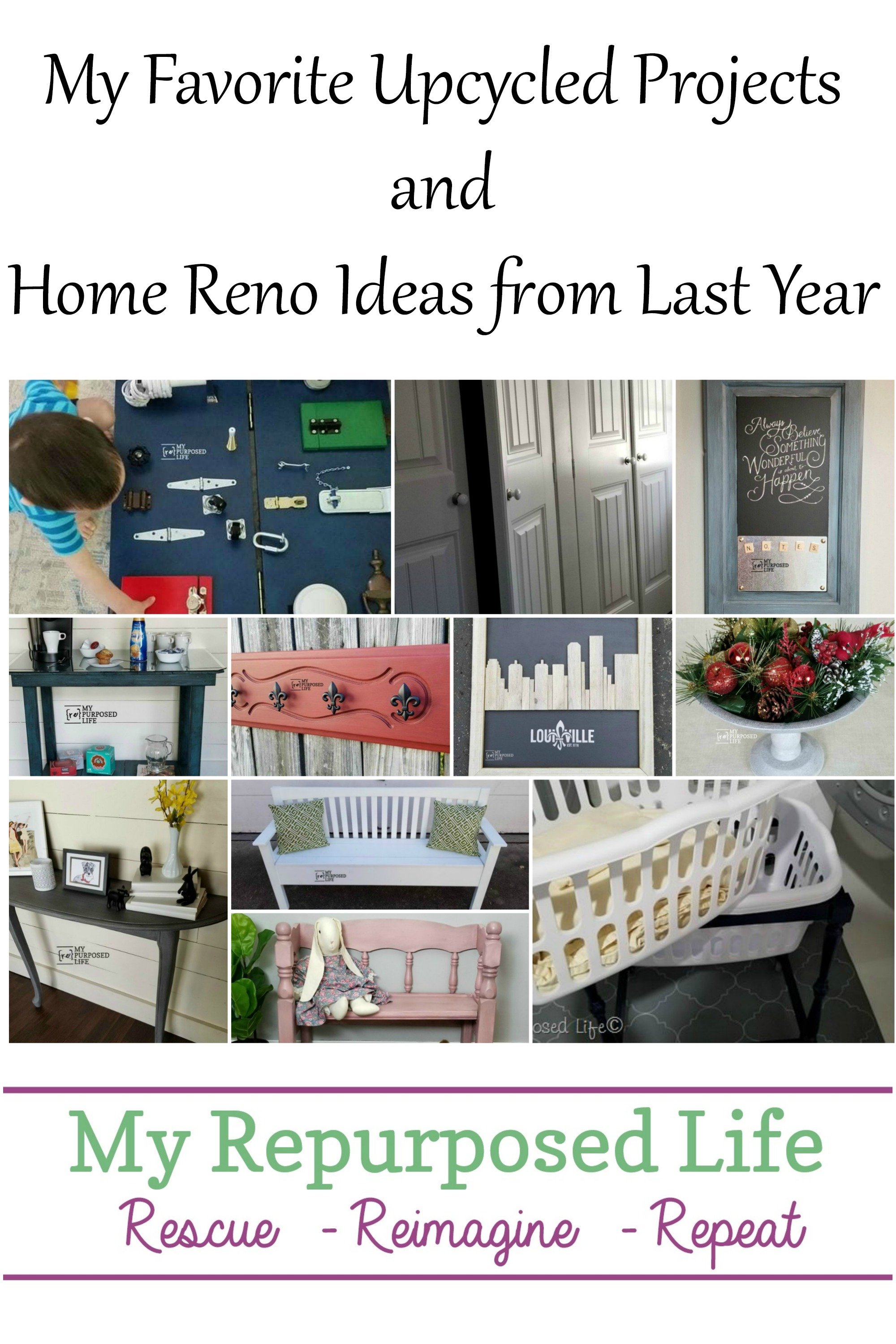 Looking back at favorite upcycled projects and home reno ideas. Whether you're a beginner or experienced, there's something for everyone. What will you make? #MyRepurposedLife #repurposed #upcycle #projects #homereno via @repurposedlife
