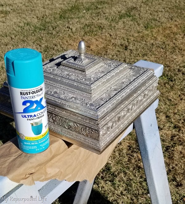 spray paint thrift store trinket box