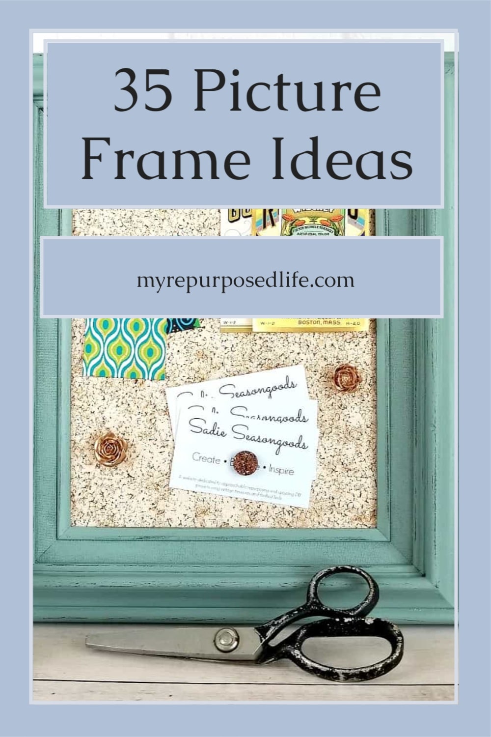 This roundup of picture frame ideas will give you lots of inspiration and ways to repurpose those thrift store picture frames you have hanging around. #MyRepurposedLife #repurposed #picture #frames via @repurposedlife
