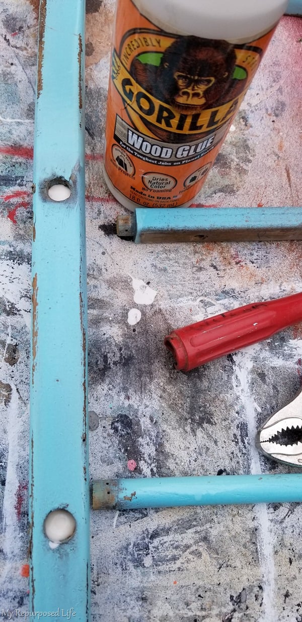 add wood glue to dowel joints