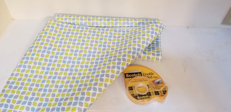 dollar store shelf liner and double sticky tape