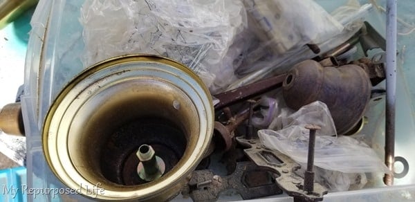 stash of lamp parts