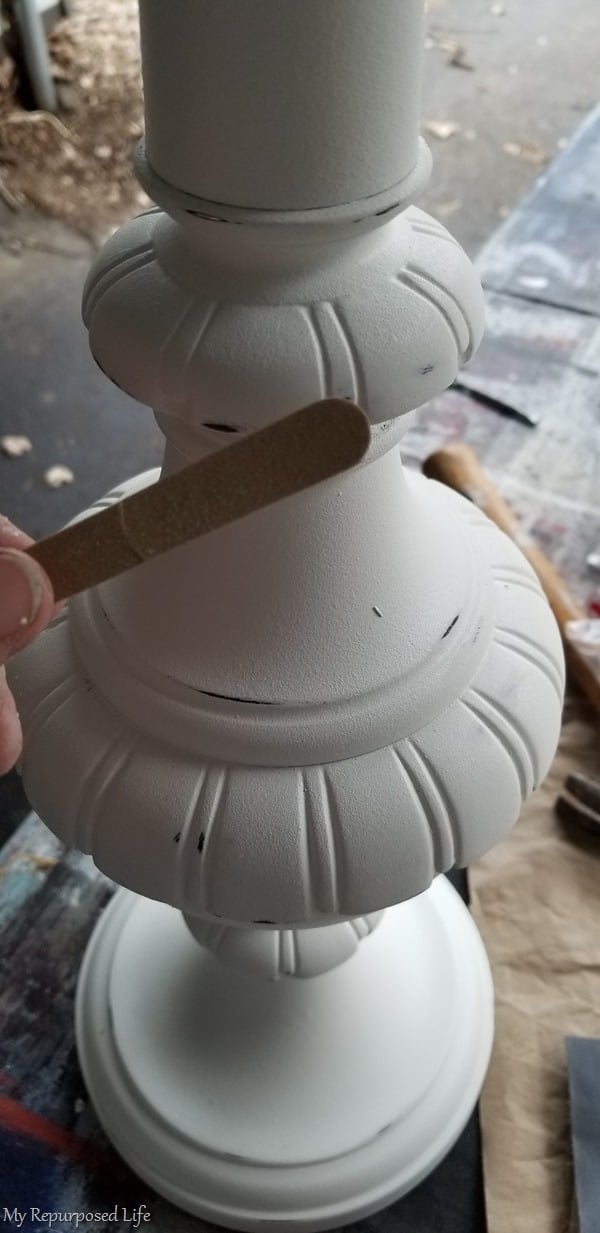 distressing with an emery board