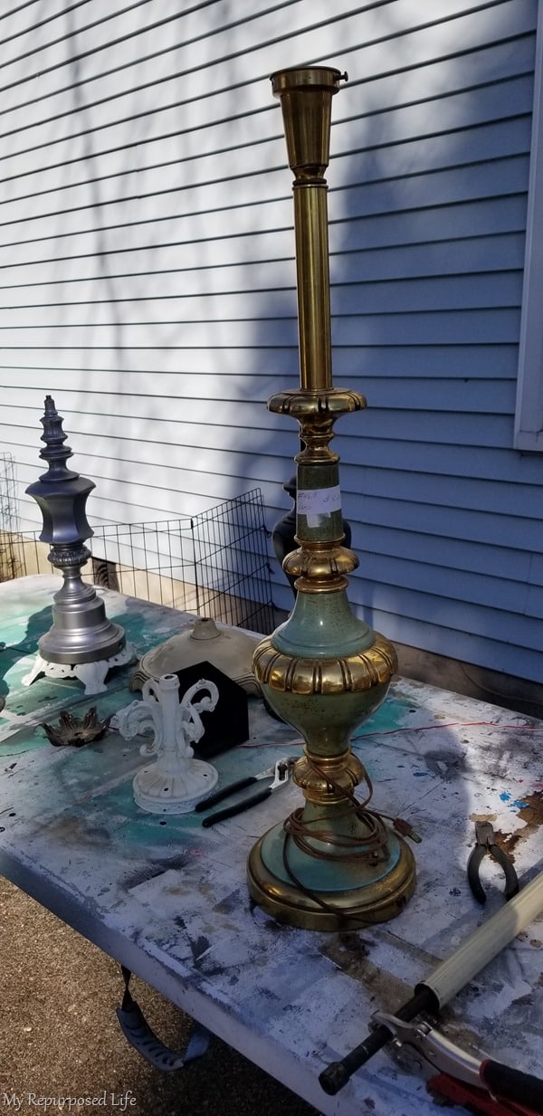 broken lamps into candlesticks