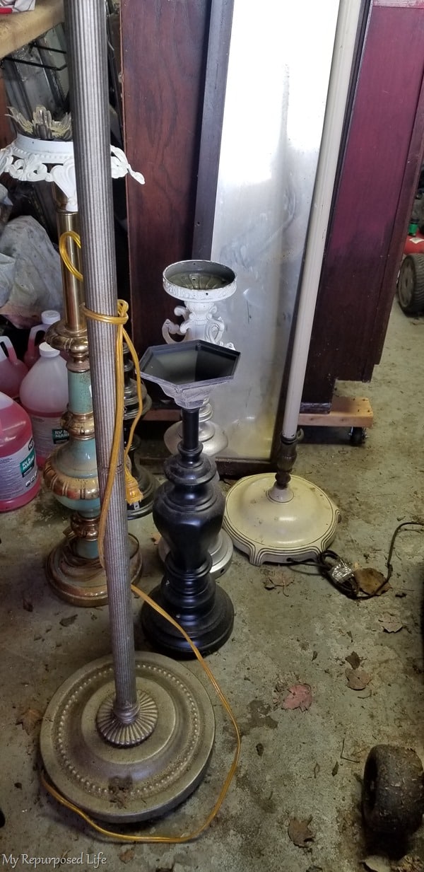 misfit upcycled lamp parts